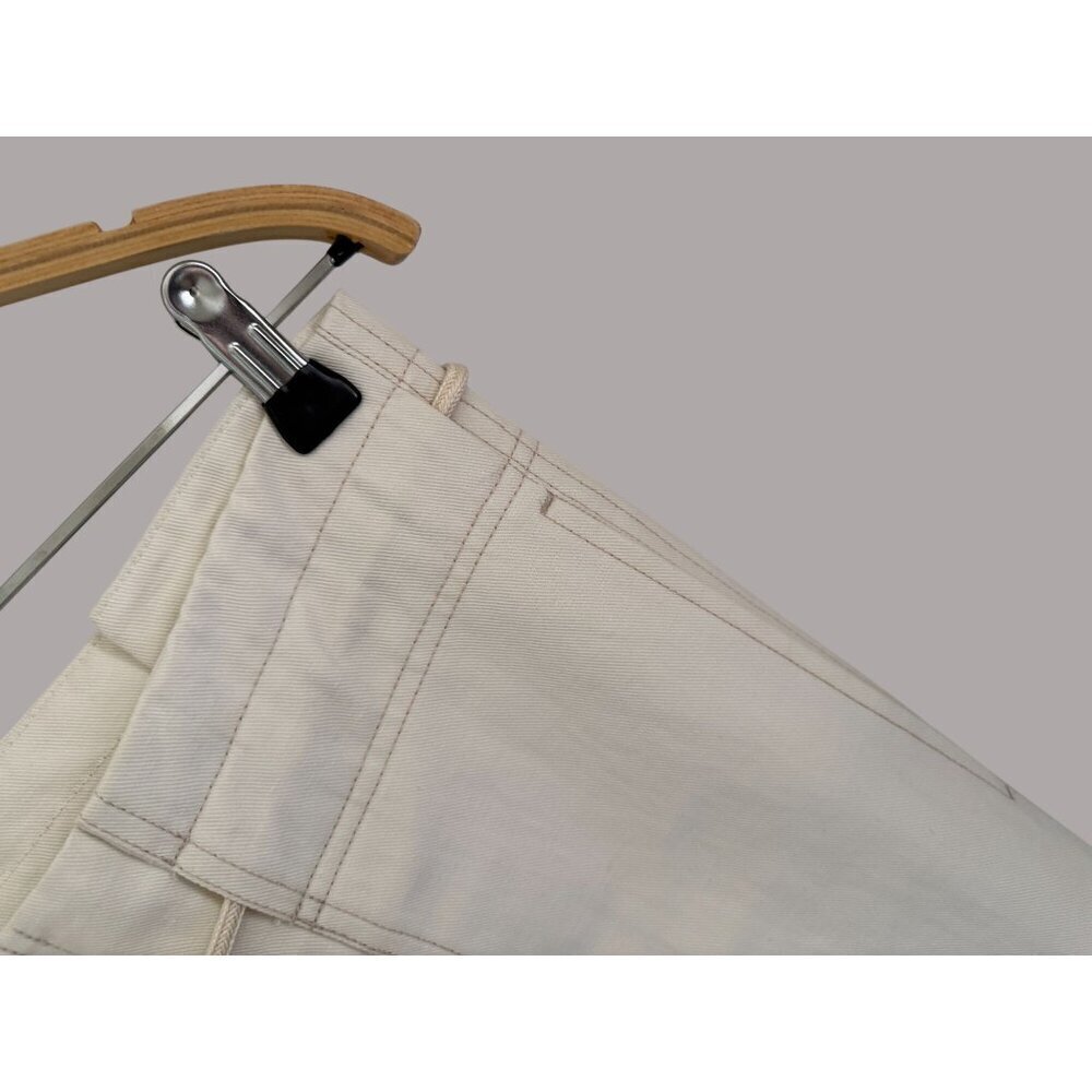 Vince Womens Cream Cotton Wide-Leg Cropped Pants W/ Patch Pockets & Drawstring W - Picture 5 of 7